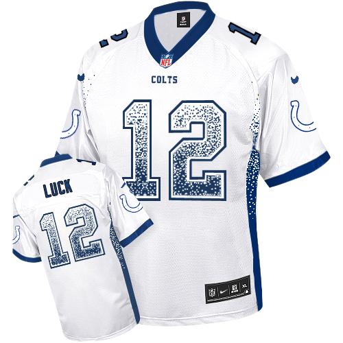 NFL I C Colts #12 Andrew Luck White Elite Jersey - High Quality