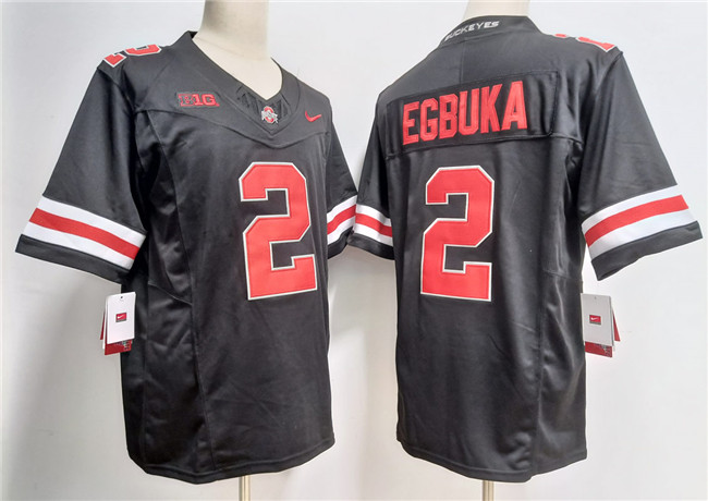 Men's OSU Buckeyes Black 2023 high quality Emeka Egbuka #2 authentic