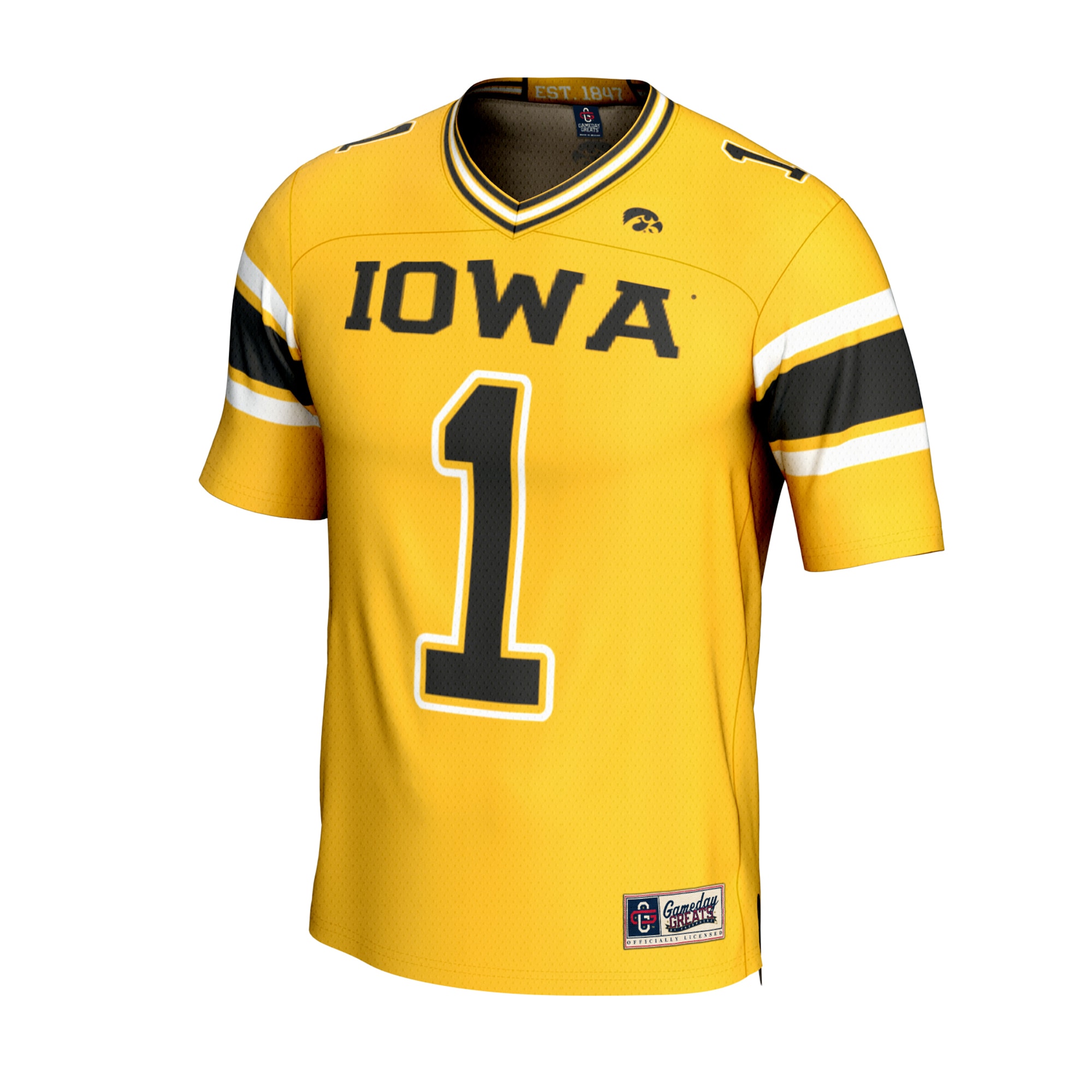 Iowa Hawkeyes GameDay Greats Unisex Lightweight Collegiate Football Fashion Jersey - Gold