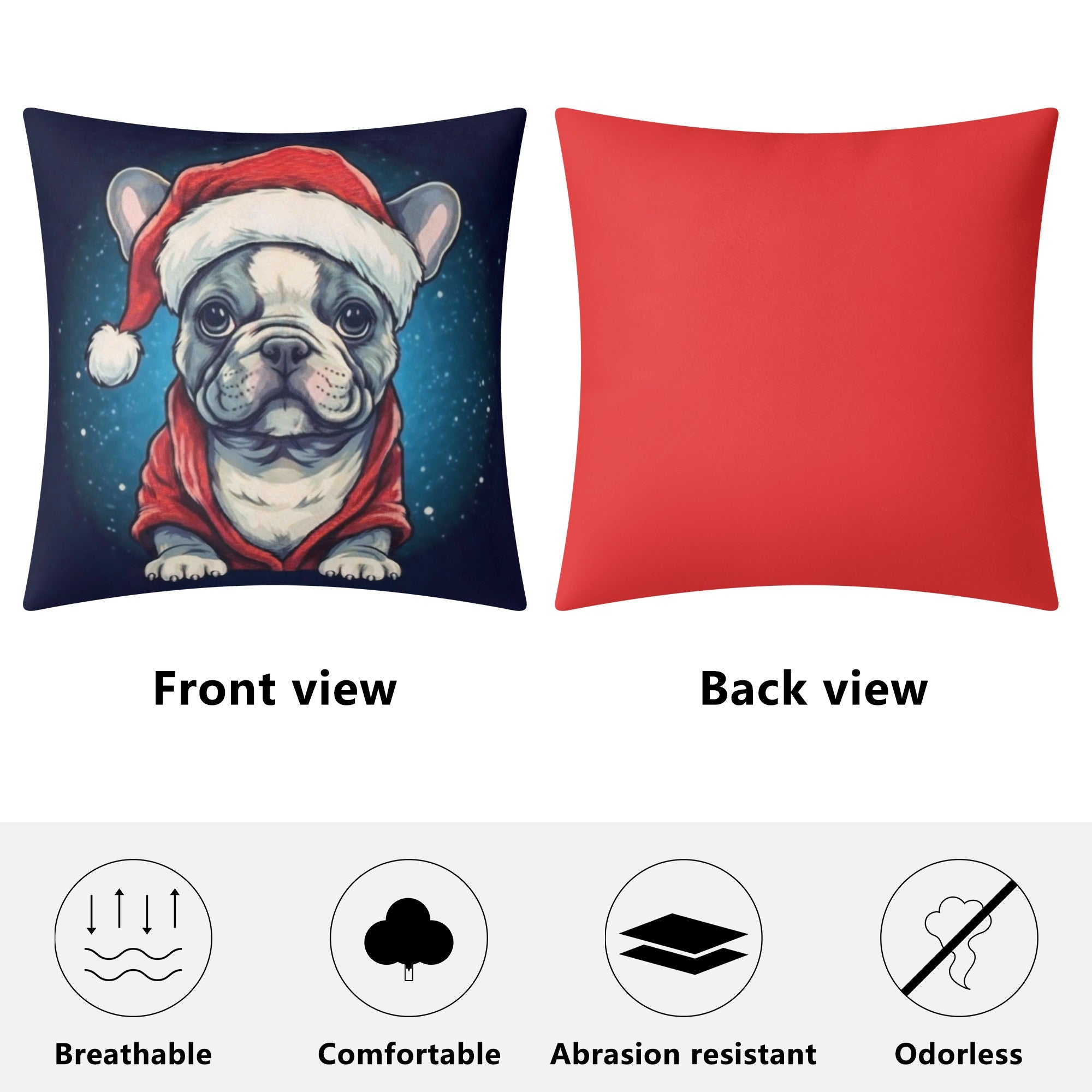 Santa Frenchie - Pillow Cover