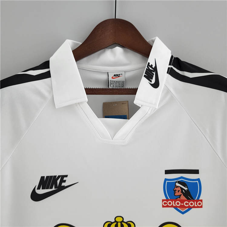 Colo-Colo Retro Soccer Jersey 1995 Home Long Sleeve Football Shirt -