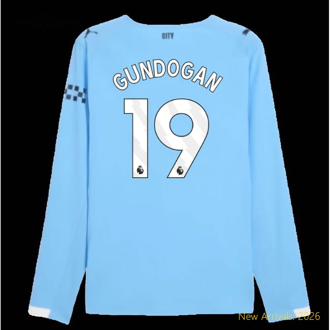 Sleeve Home Shirt Gundogan 19 2025-2026 Man City Licensed Long