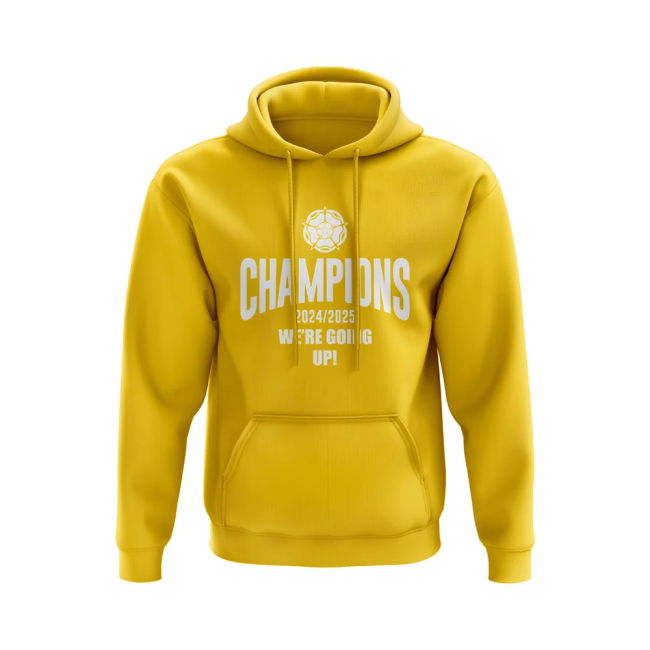 Leeds United Champions We Are Going Up Hoody (Yellow) | Classic Style