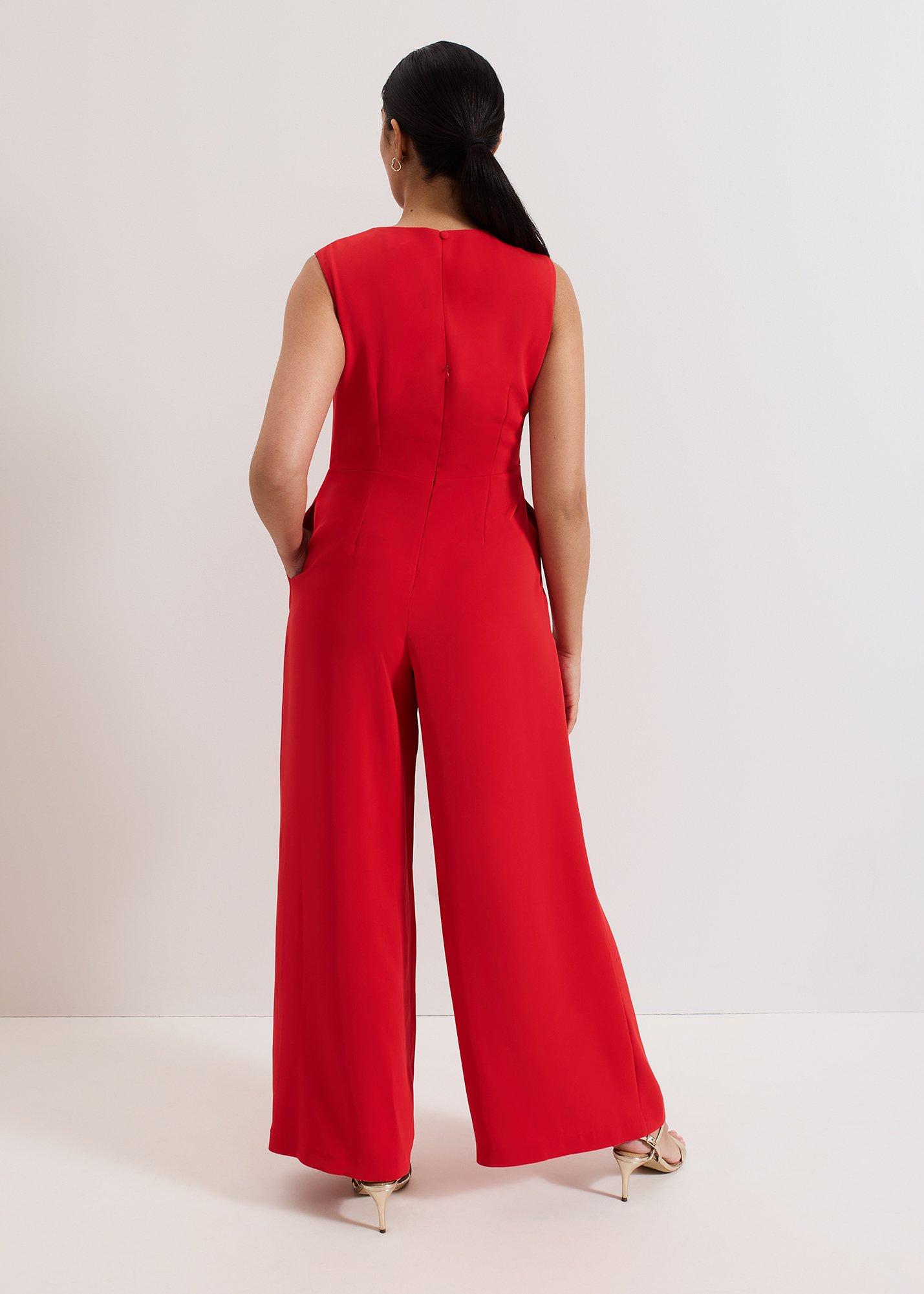 Petite Saffron Twist Front Wide Leg Jumpsuit