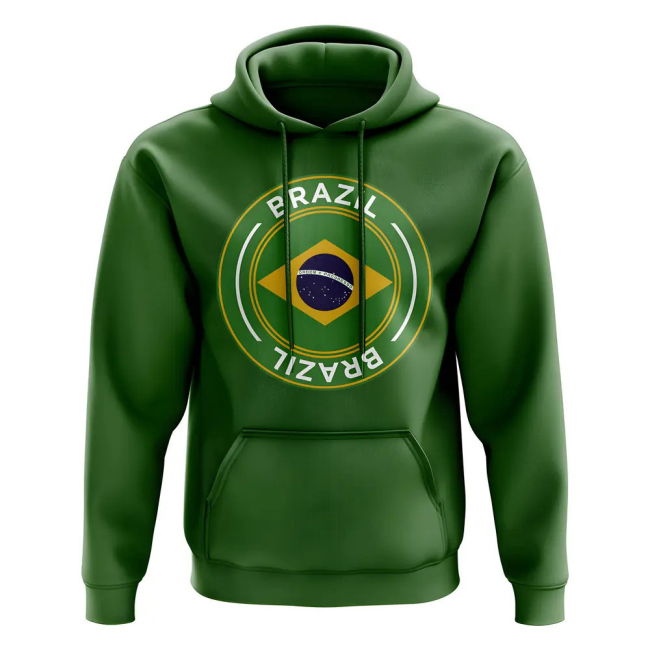 Athletic Brazil Football Badge Hoodie (Green) Jersey Athletic