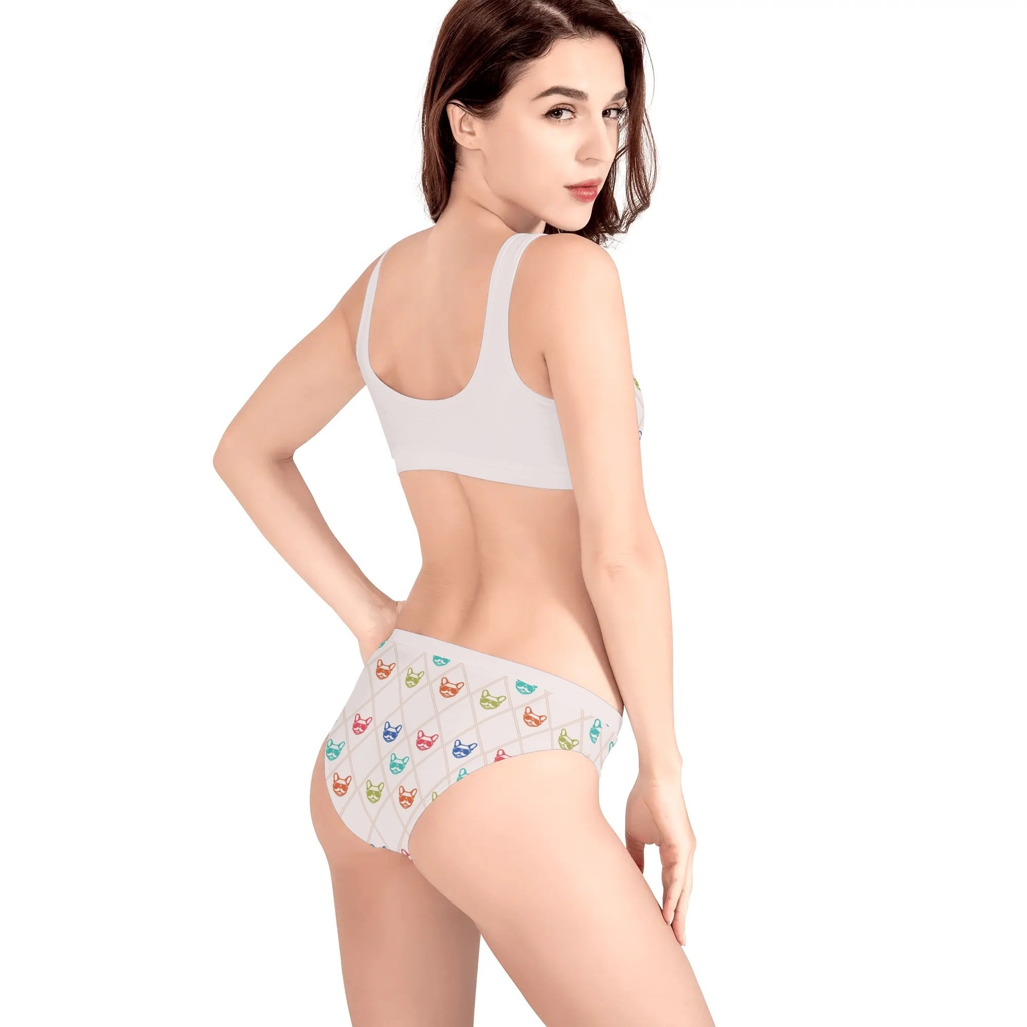 French Bulldog Lover Donut Womens Sport Bikinis Swimsuit Perfect Gift Idea