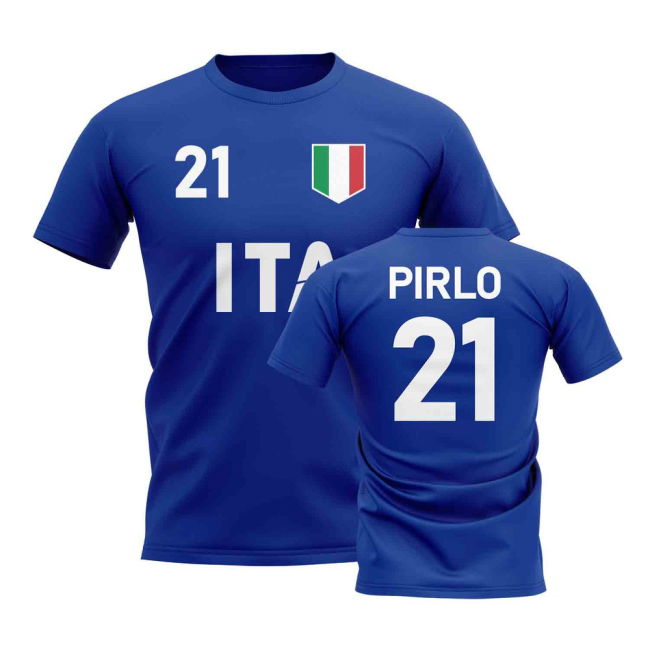Andrea Pirlo Country Code Hero T-Shirt (Blue) Premium Worldcup
