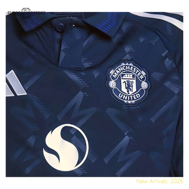 2024-2025 Man Utd Long Sleeve Away Football Top (Kids) Fan Edition