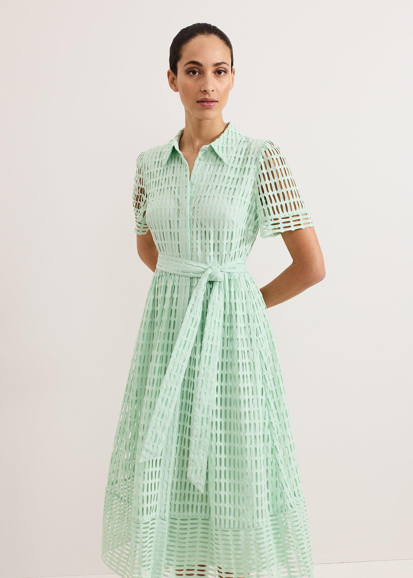 Sandy Lace Shirt Midi Dress