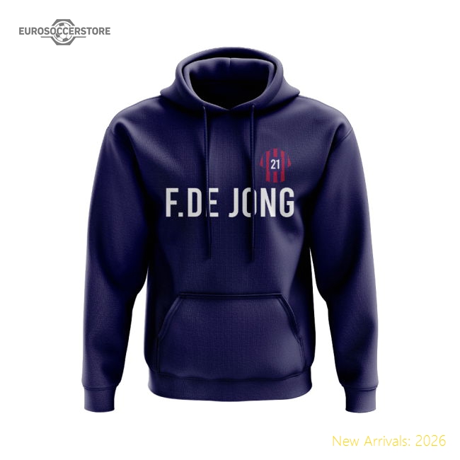 Frenkie De Jong Barcelona Number Hoody (Navy)