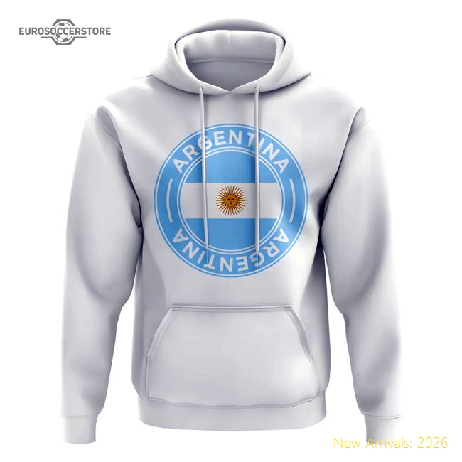 Argentina National Team Football Badge Hoodie (white) - Great Value