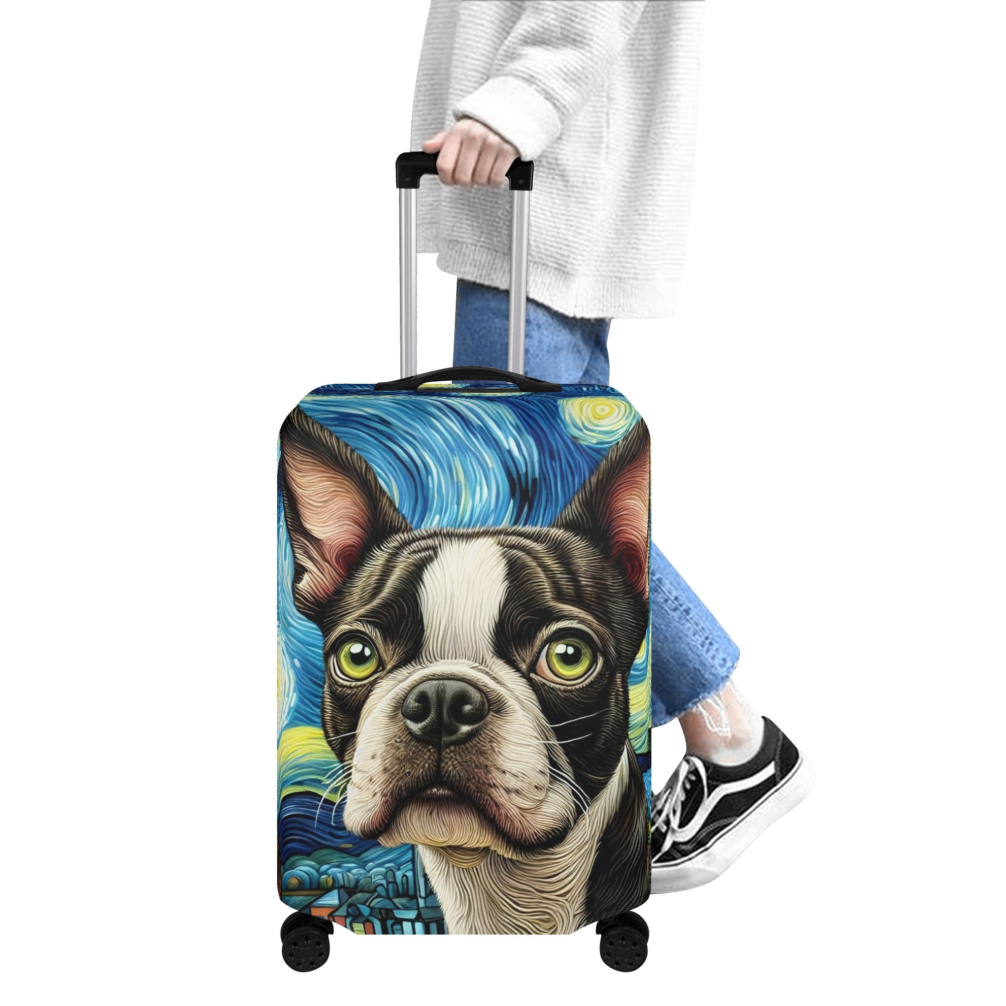 French Bulldog Joey Luggage Cover For Boston Terrier Lovers Durable Dog Item