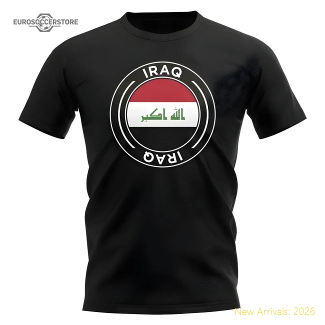 High-quality Iraq Football Badge T-shirt (black) - Match Quality