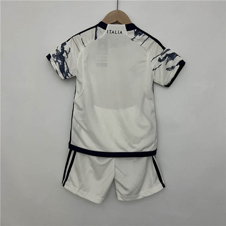 Kids Italy 2023 Away White Soccer Kit ShirtShorts - Official Replica