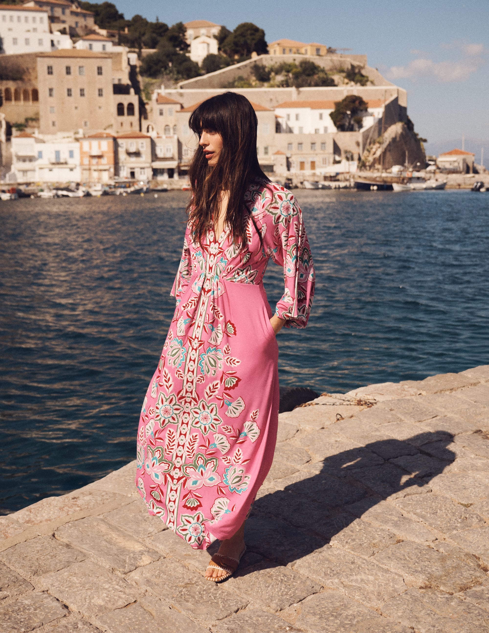 Nell Kimono Midi Jersey Dress