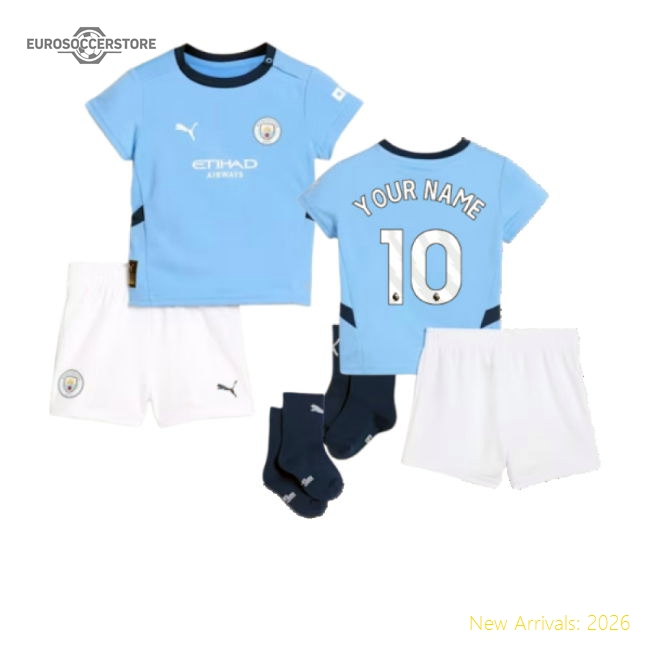 Official 2024-2025 Man City Home Baby Kit (your Name) - Premium