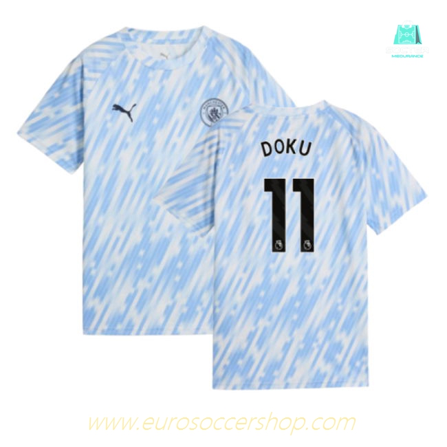 2025-2026 Man City Warm Up Jersey (Silver Sky) - Kids (Doku 11)
