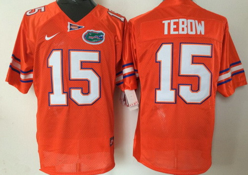 embroidered Men's None Tim Tebow #15 Orange 2024 Football Jersey