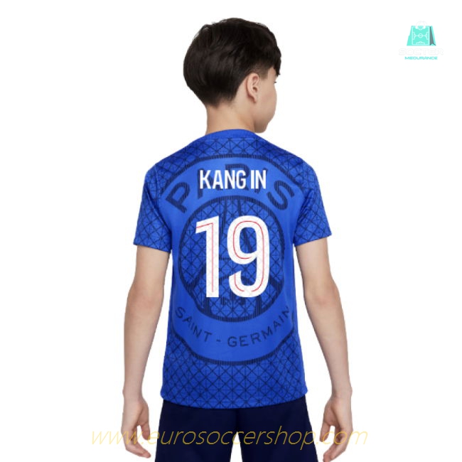 2025-2026 PSG Academy Pro Home Pre Match Shirt (Royal) - Kids (Kang In 19)