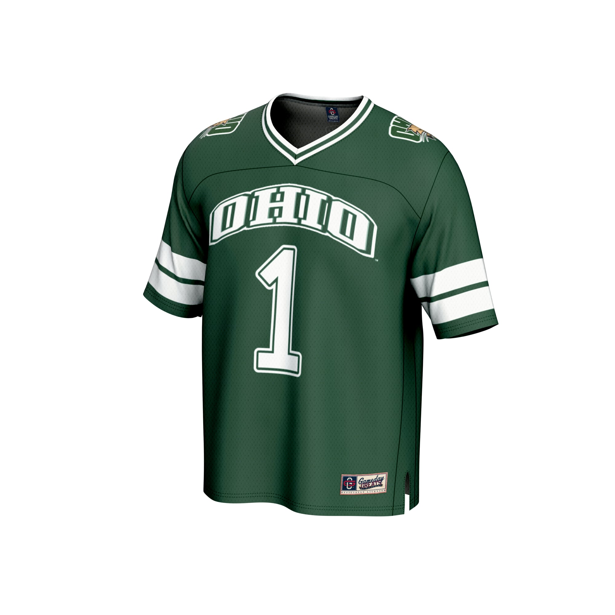 Youth #1 Green Ohio Bobcats Lightweight Collegiate Football Fashion Jersey