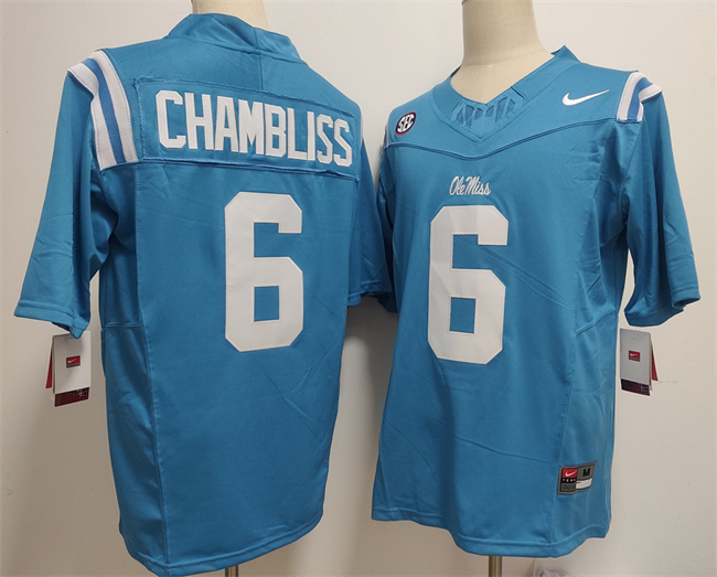 Men's None Blue 2025 match worn Trinidad Chambliss #6 high quality