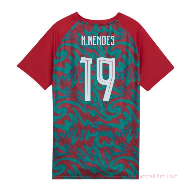 2026-2027 Portugal Warm Up Jersey (Red) - Kids (N.Mendes 19)