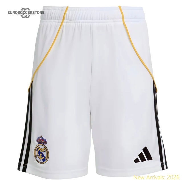 2025-2026 Madrid Real Madrid Home Jersey Shorts (White) - Kids