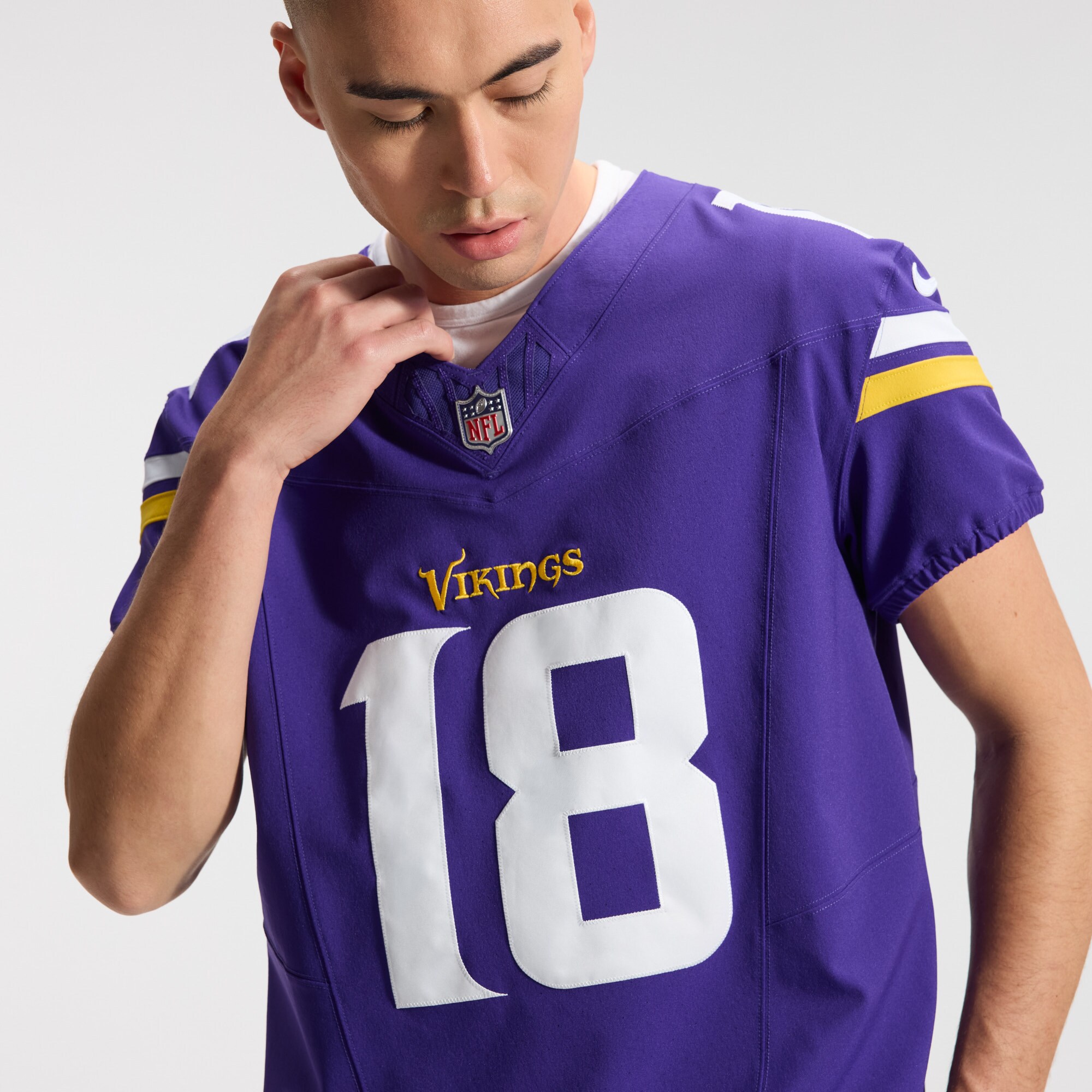 [LK] Justin Jefferson #18 Minnesota Vikings Team Vapor F.U.S.E. Elite Jersey - Purple