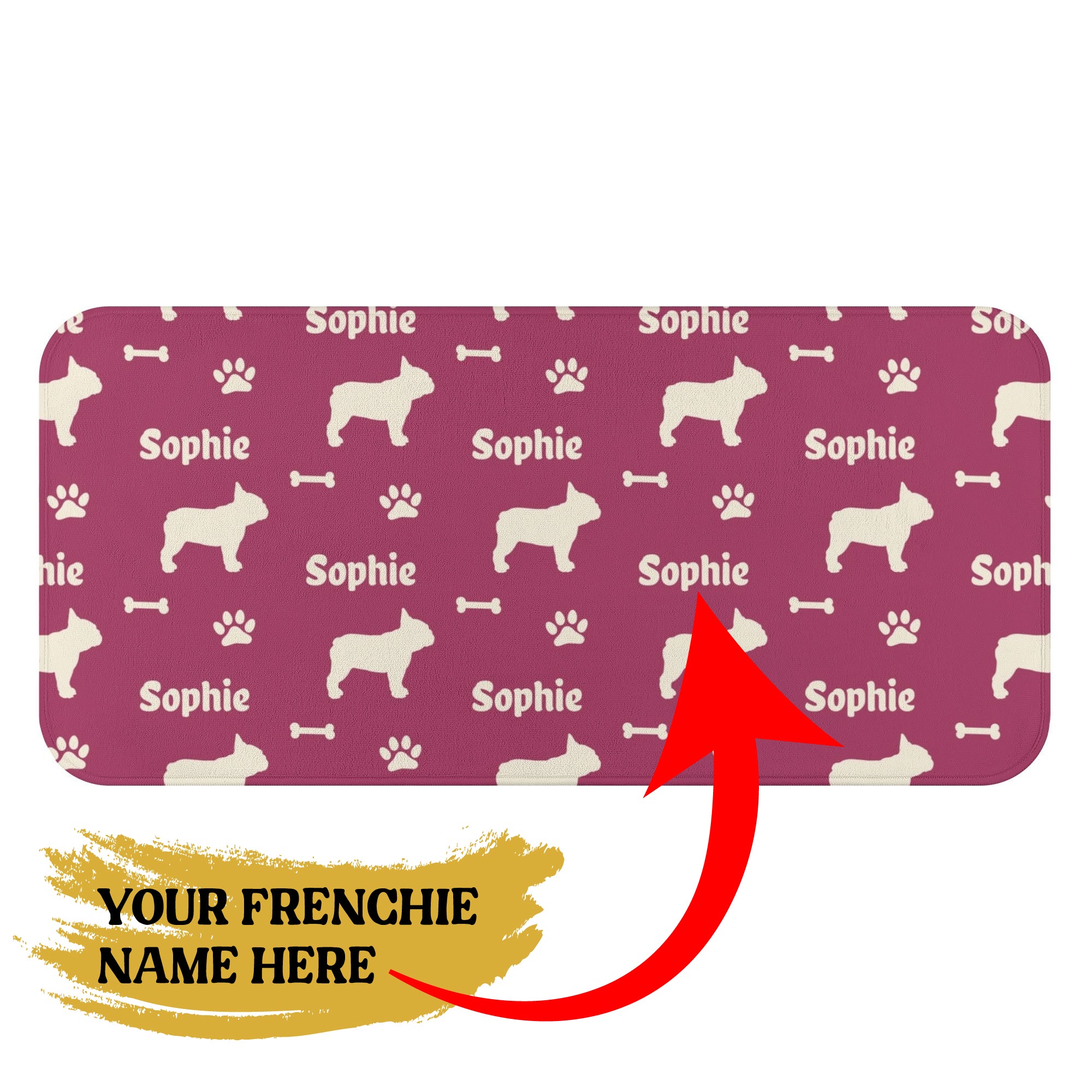 French Bulldog Personalized Towel For Frenchie Lover With Frenchie Name Durable Dog Item