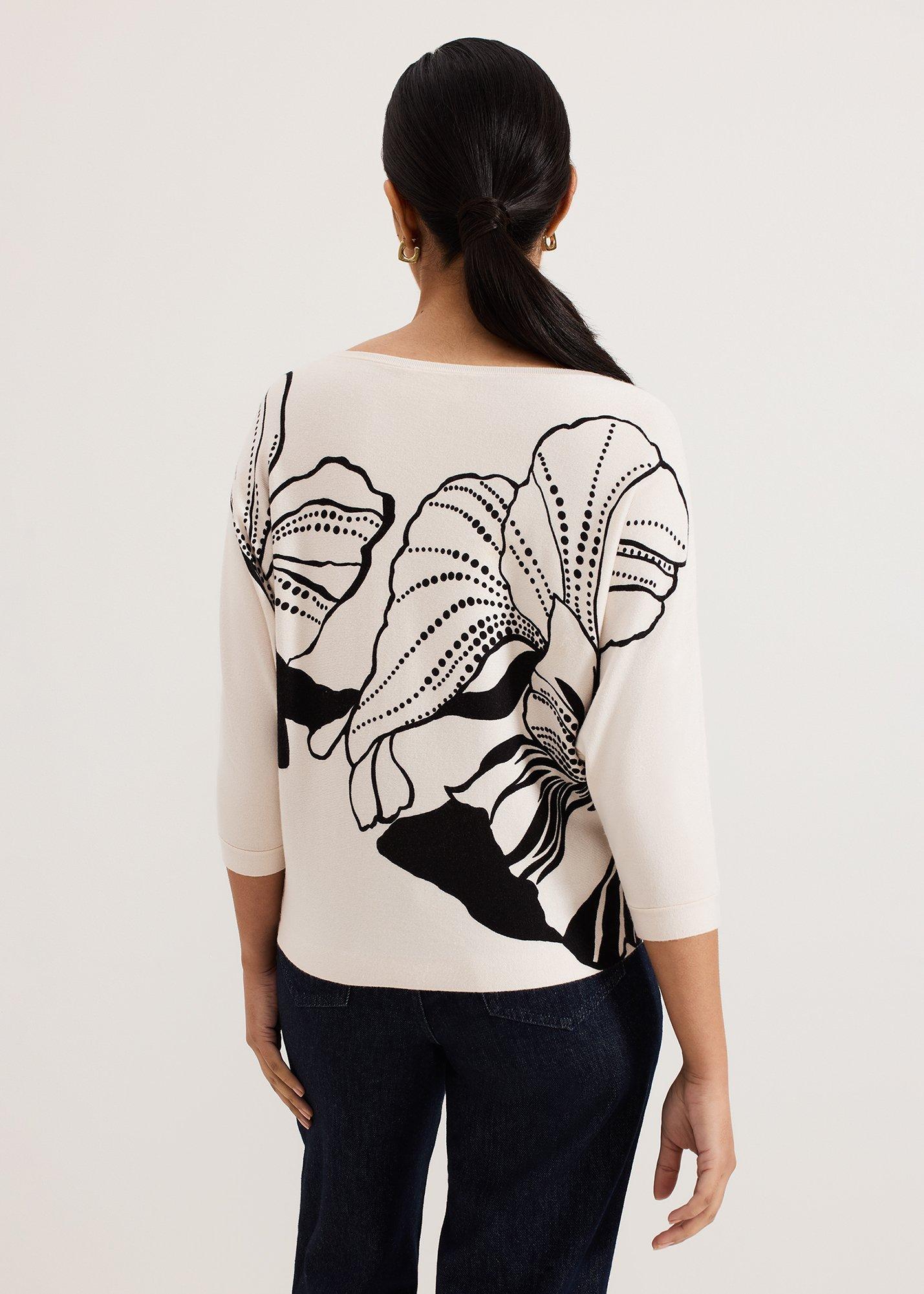 Petite Poppie Print Studd Batwing Top