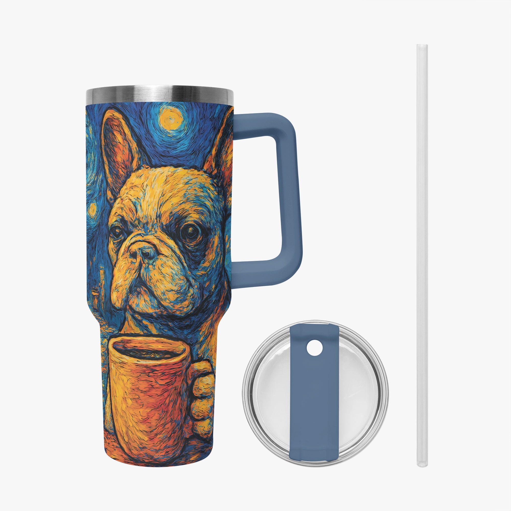 Frenchie Safe Reuben - Non-slip Car Tumbler Cup Winter Wear