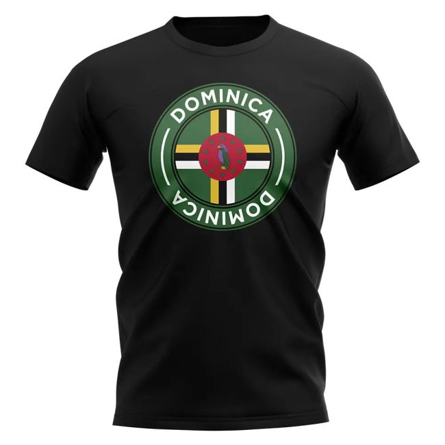 Tournament-Edition Dominica Football Badge T-Shirt (Black)