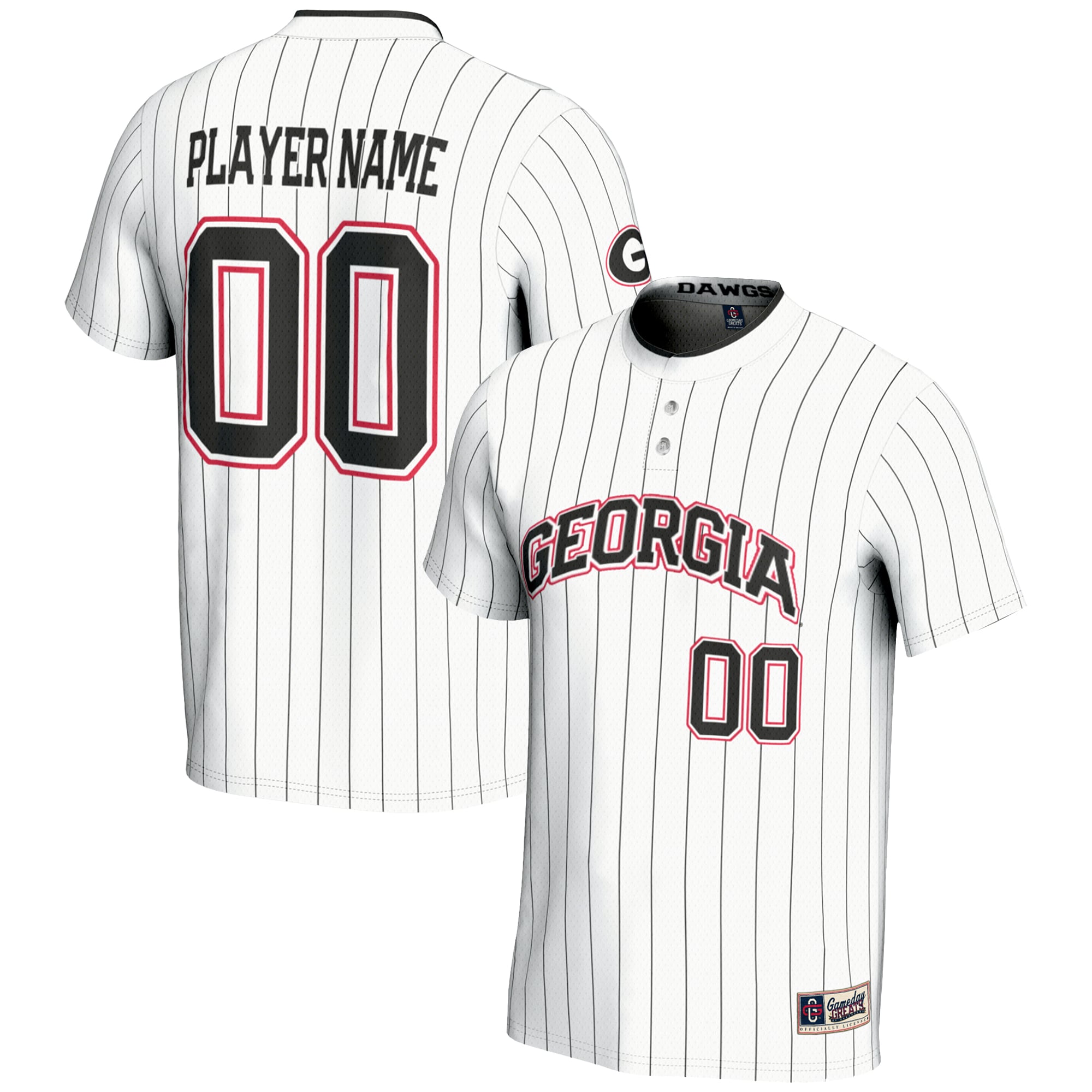 Georgia Bulldogs GameDay Greats Youth NIL Pick-A-Player Lightweight Softball Jersey - White