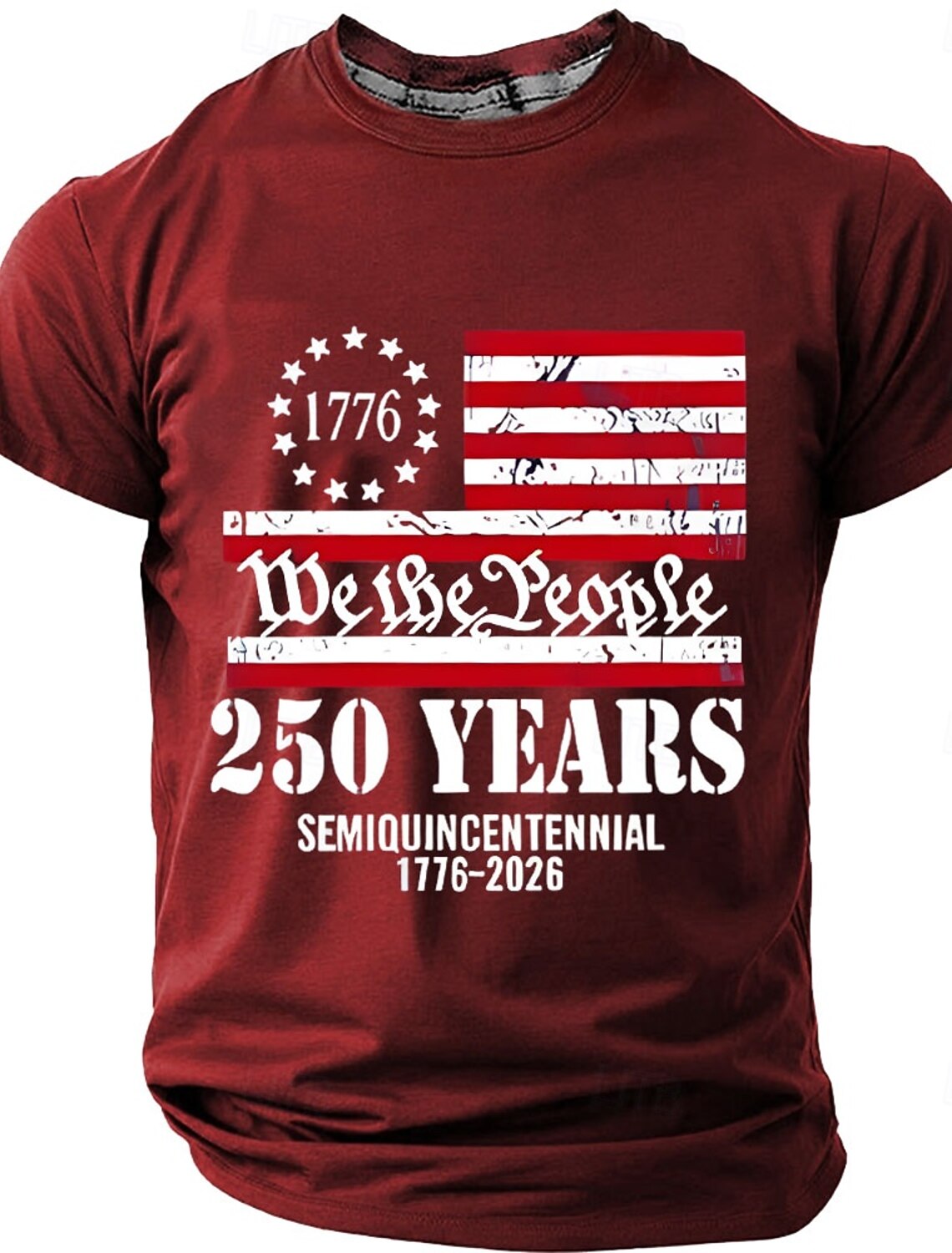 250th Anniversary Men's We the People 1776 Semiquincentennial Patriotic Graphic T-Shirt Regular Fit USA Flag Commemorative Designer Clothing Apparel S M L XL XXL XXXL