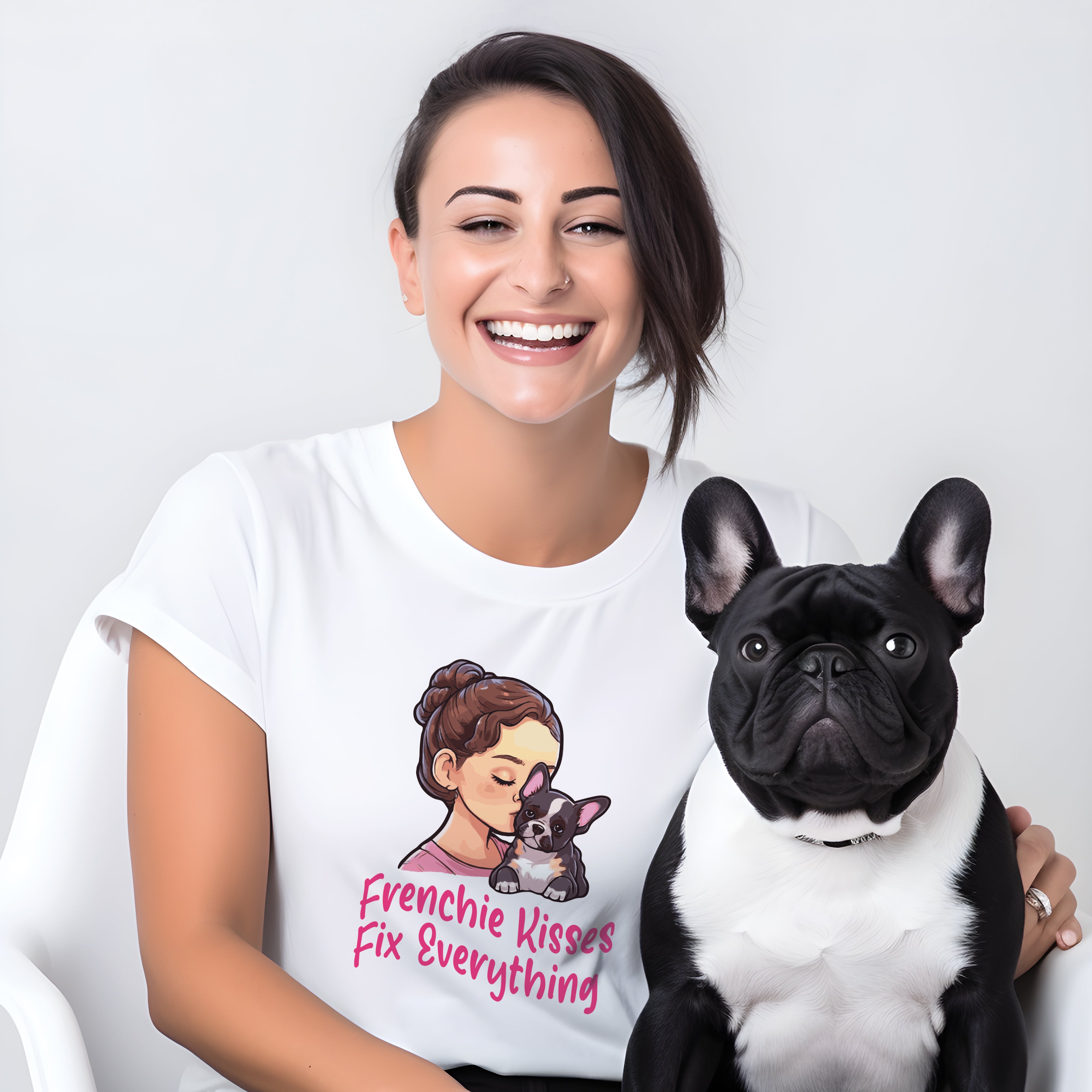 French Bulldog Frenchie Kisses Unisex T Shirt Frenchie Pet Item