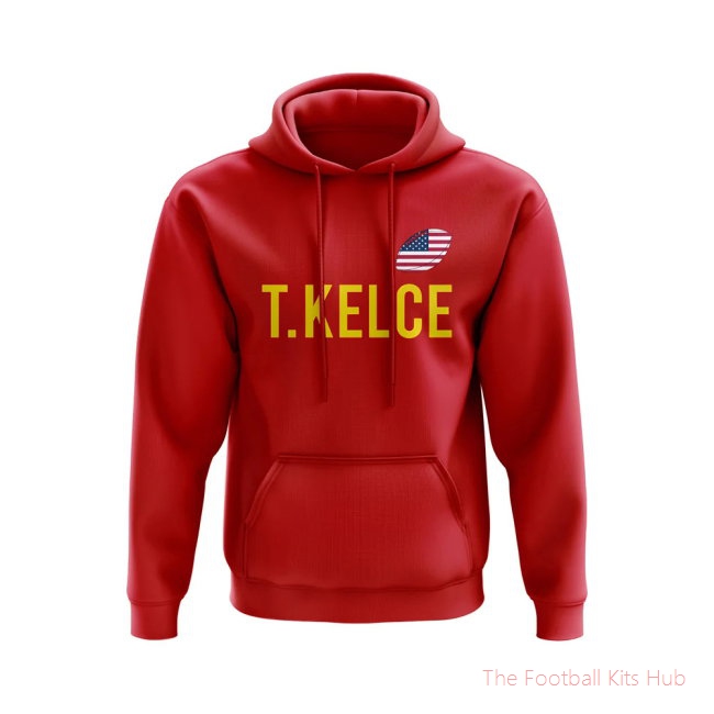 Travis Kelce USA Name Hoody (Red)