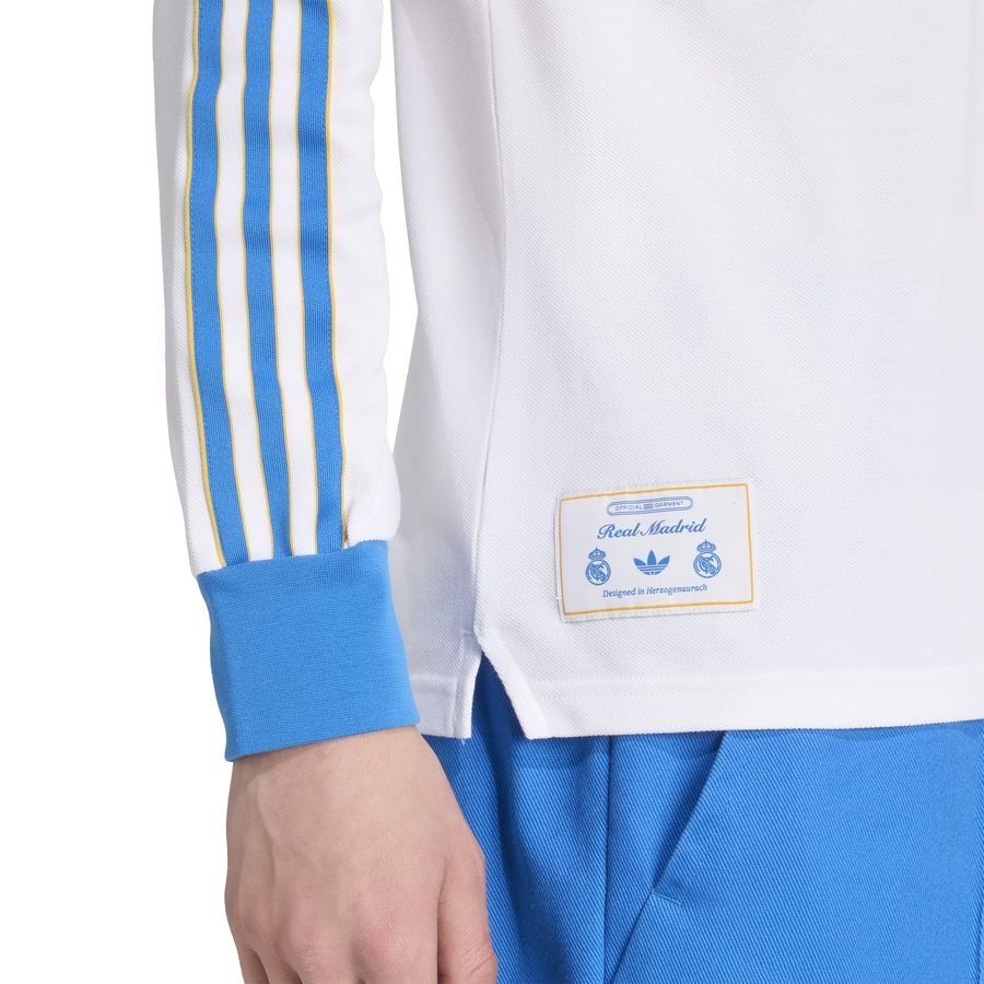 Real Madrid Polo Terrace Icons - White/Blue Bird Long Sleeves