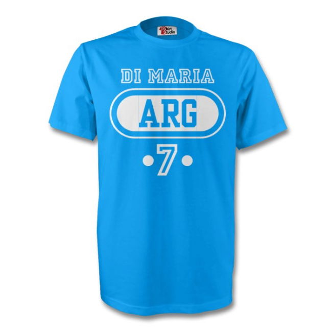 Championship Aero-Dynamic Angel Di Maria Argentina Arg T-Shirt (Sky