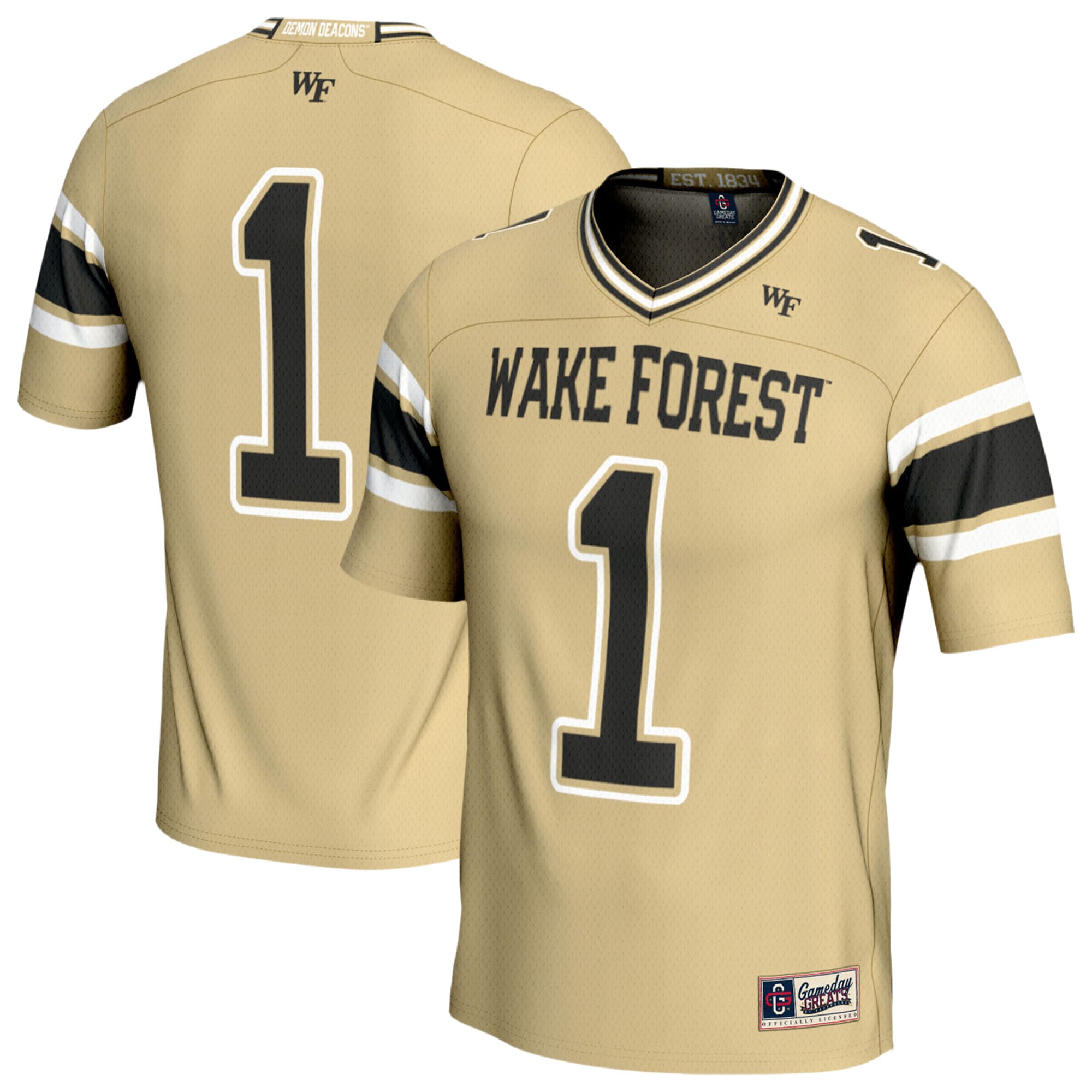 #1 Wake Forest Demon Deacons GameDay Greats Youth Lightweight Football Fashion 2026/2027 Football Jersey - Gold