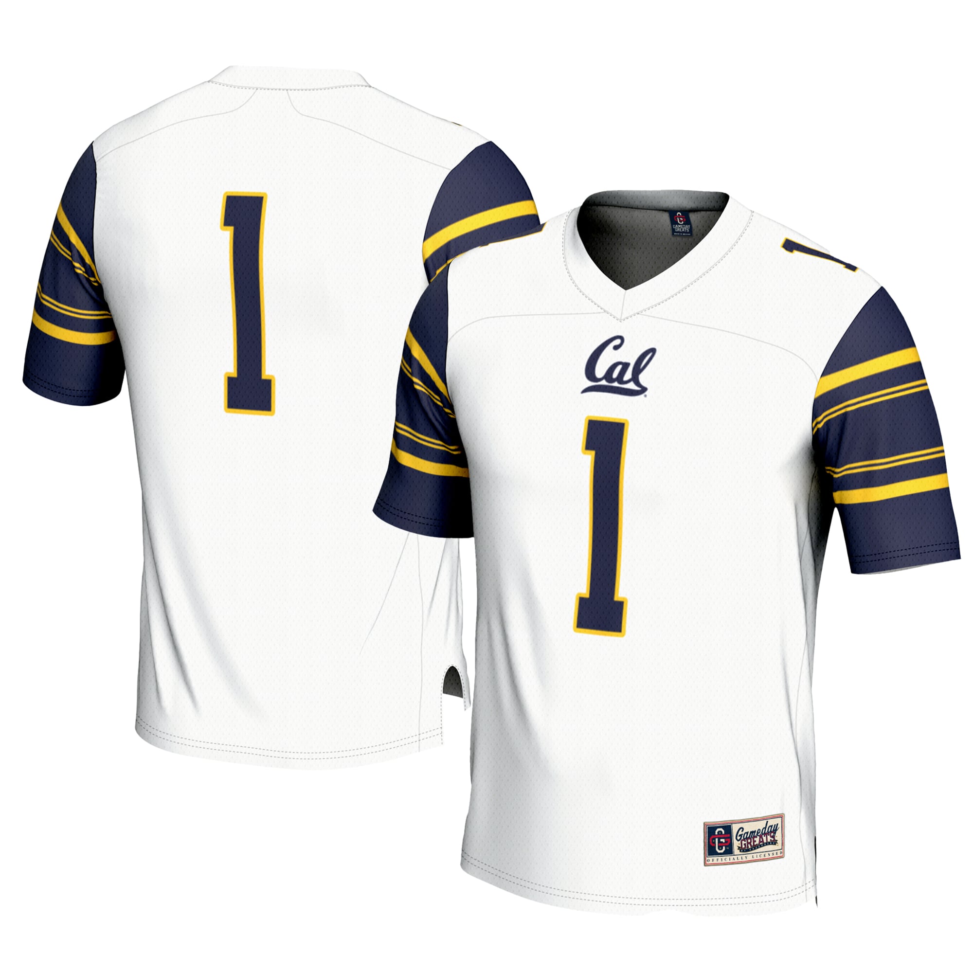 Men's #1 White Cal Bears Football Jersey