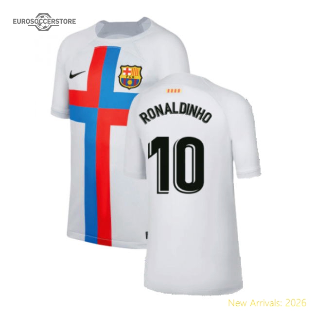 Authentic 2022-2023 Barcelona Third Shirt (Kids) (Ronaldinho 10)