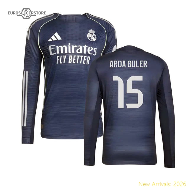 2025-2026 Real Madrid Authentic Long Sleeve Alternate Jersey (arda