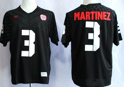 Men's None Black 2013 stitched Taylor Martinez #3 replica Jersey