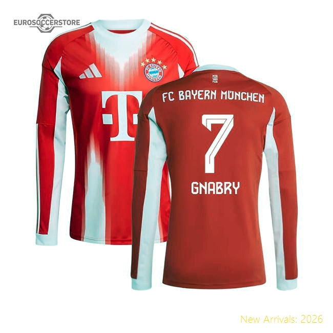 Top-grade 2025-2026 Bayern Munich Long Sleeve First Jersey (gnabry 7)