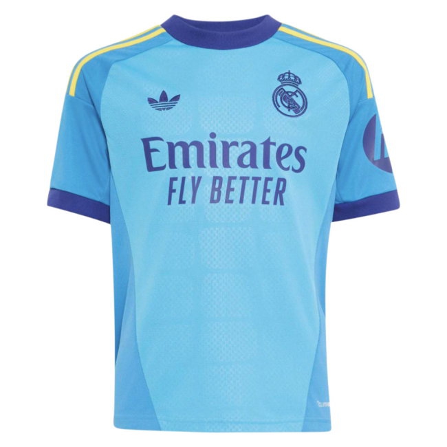 [DDJ] 2026 2027 Real Madrid Shirt Sky Rush) Name) Away Goalkeeper Kids Kit (App (Your
