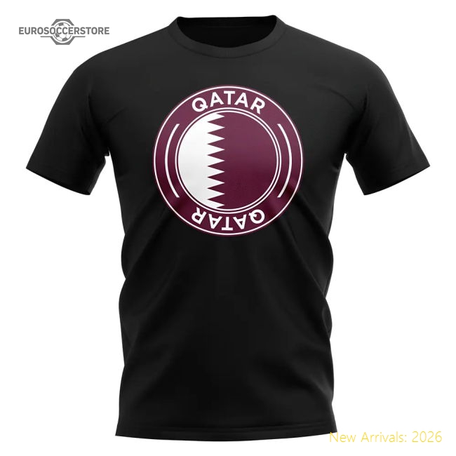 Qatar Football Badge T-shirt (black) - Fantastic Value - Premium Collection