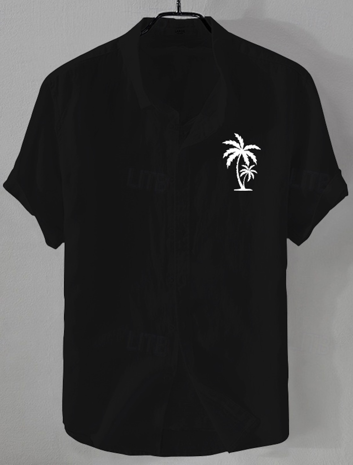 Men's Linen Shirt Minimalist Aloha Shirt Casual Shirt Cotton Linen Shirt Button Up Shirt Coconut Tree Vacation Street Black White Pink Dark Navy Short Sleeve Lapel Summer Clothing Apparel Button-Down