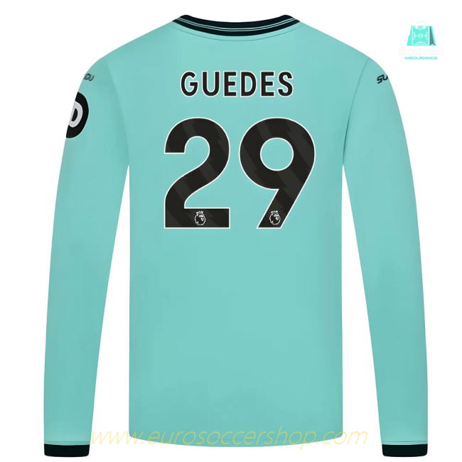 2025-2026 Wolves Long Sleeve Away Shirt (Kids) (Guedes 29)