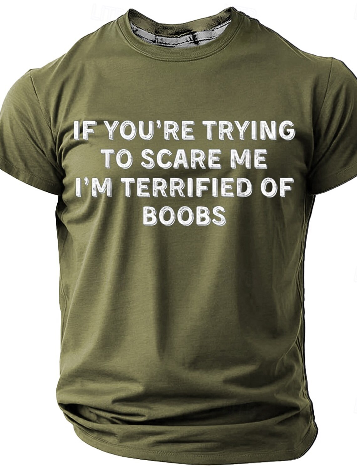 Mens Funny Graphic T-Shirt: 'If You're Trying to Scare Me I'm