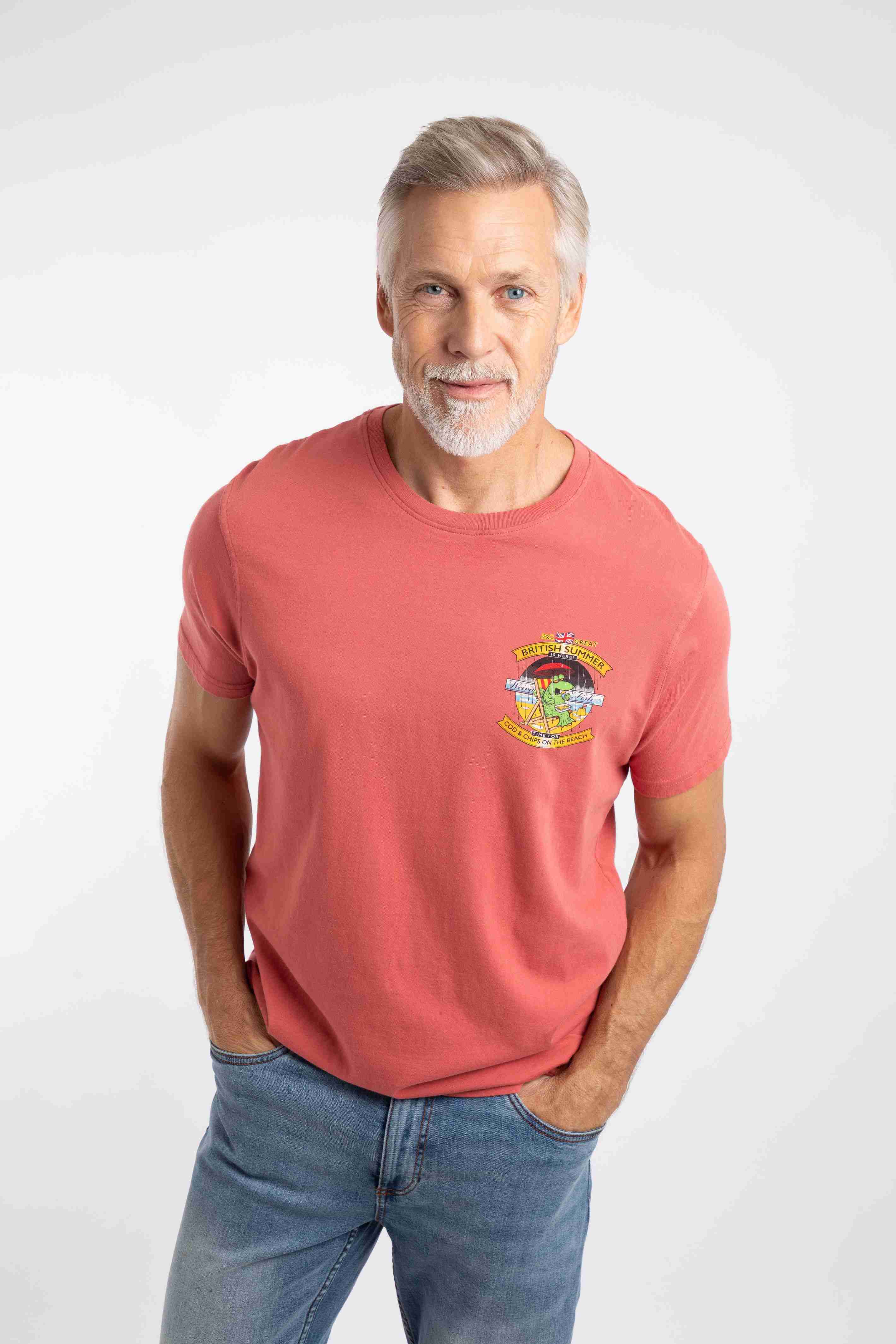 Cod and Chips Back Print Artist T-Shirt Nantucket